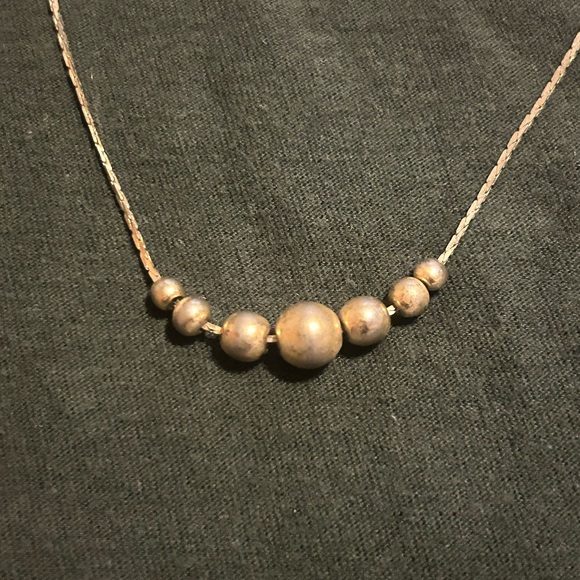 Jewelry - 80’s Gold Necklace With Gold Beads
